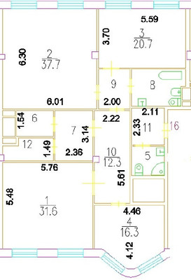 Продам трехкомнатную (3-комн.) квартиру, Козихинский Б. пер, 3, Москва г