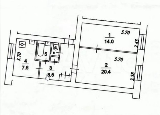 Продам двухкомнатную (2-комн.) квартиру, Каширское ш, 7к1, Москва г