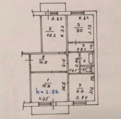 Продам трехкомнатную (3-комн.) квартиру, Водопьянова ул, 9, Красноярск г