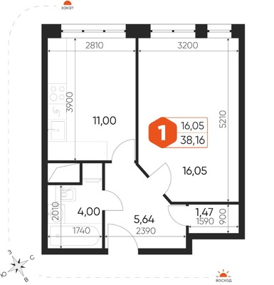 Продам однокомнатную (1-комн.) квартиру, Заводская ул, 45к10, Деденево рп