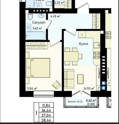 Продам однокомнатную (1-комн.) квартиру, Сержанта Мишина ул, 83к1, Калининград г