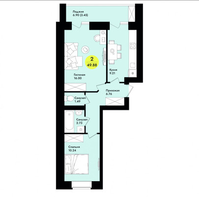 Продам двухкомнатную (2-комн.) квартиру, Мира ул, 8, Йошкар-Ола г