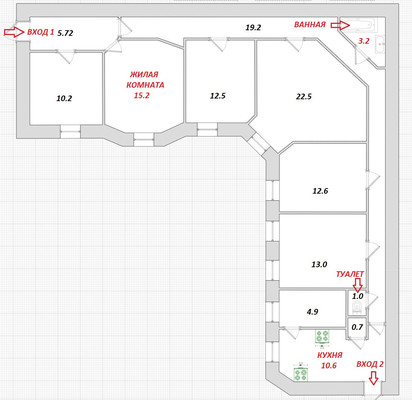 Продам комнату в 6-комн. квартире, 6-я Красноармейская ул, 3, Санкт-Петербург г