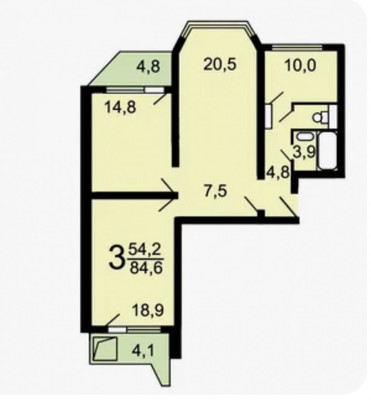 Продам трехкомнатную (3-комн.) квартиру, Россошанская ул, 4к2, Москва г