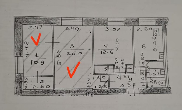 Продам 2-комн. в 3-комн. квартире, Ибрагимова пр-кт, 45, Казань г