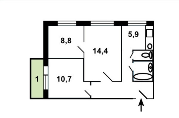 Продам трехкомнатную (3-комн.) квартиру, Кировоградская ул, 28к3, Москва г