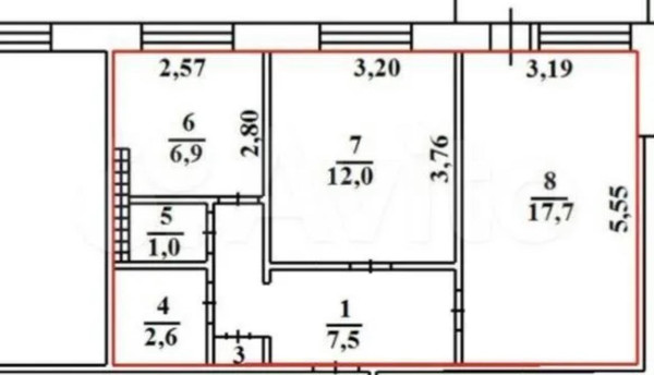 Продам двухкомнатную (2-комн.) квартиру, Ковыльная ул, 80, Симферополь г