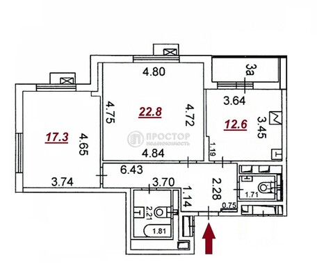 Продам двухкомнатную (2-комн.) квартиру, Очаковское ш, 7, Москва г