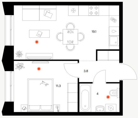 Продам однокомнатную (1-комн.) квартиру (долевое), Ботаническая ул, 1к2, Казань г