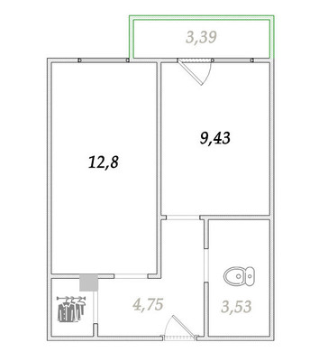 Продам однокомнатную (1-комн.) квартиру, Графская ул, 6к4, Мурино п