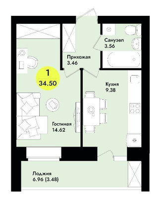 Продам однокомнатную (1-комн.) квартиру, Мира ул, 8, Йошкар-Ола г