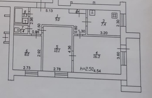 Продам трехкомнатную (3-комн.) квартиру, им. Тургенева ул, 191, Краснодар г