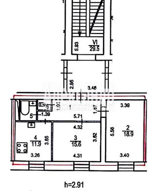 Продам двухкомнатную (2-комн.) квартиру, Большая Разночинная ул, 11, Санкт-Петербург г