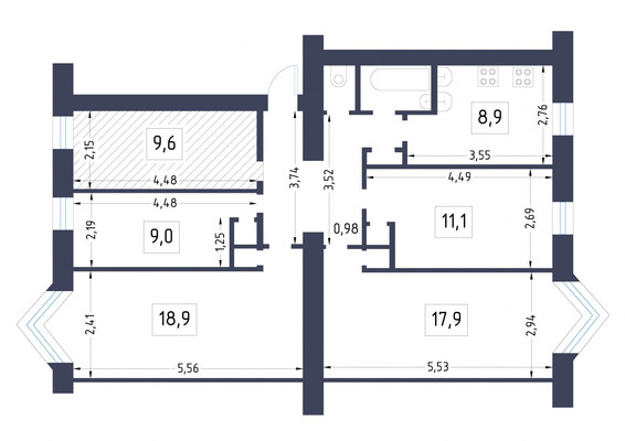Продам комнату в 5-комн. квартире, Танкиста Хрустицкого ул, 106а, Санкт-Петербург г