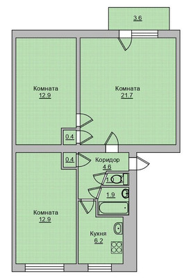 Продам трехкомнатную (3-комн.) квартиру, Вятская ул, 29А, Ростов-на-Дону г