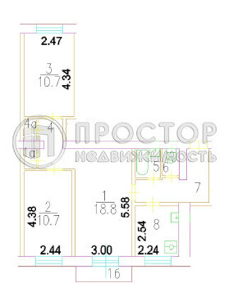 Продам трехкомнатную (3-комн.) квартиру, Новый Зыковский проезд, 3, Москва г