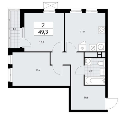 Продам двухкомнатную (2-комн.) квартиру, Куприна пр-кт, 37к2, Сосенское п