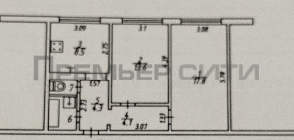 Продам двухкомнатную (2-комн.) квартиру, Воинский пер, 6, Калуга г