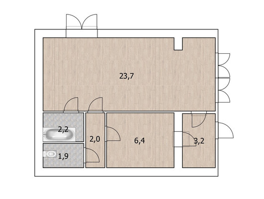 Продам однокомнатную (1-комн.) квартиру, Школьная ул, 1, Агой с