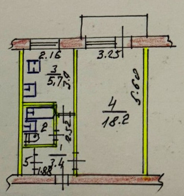 Продам однокомнатную (1-комн.) квартиру, 1 Конной Армии ул, 19, Симферополь г