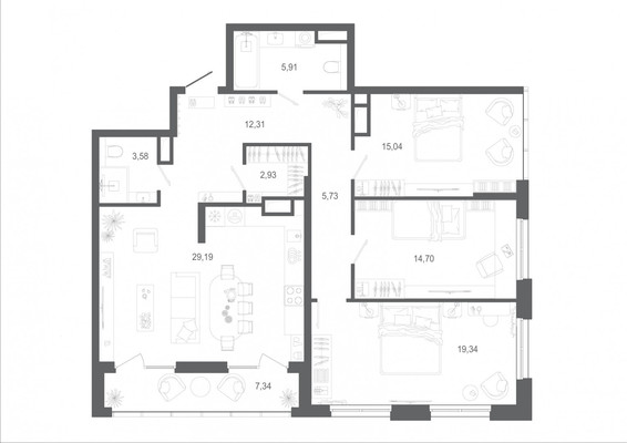 Продам многокомнатную квартиру, Бородина ул, 2, Пенза г