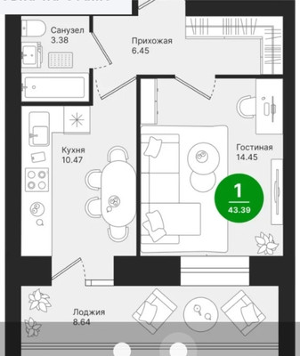 Продам однокомнатную (1-комн.) квартиру, Павленко ул, 55, Йошкар-Ола г