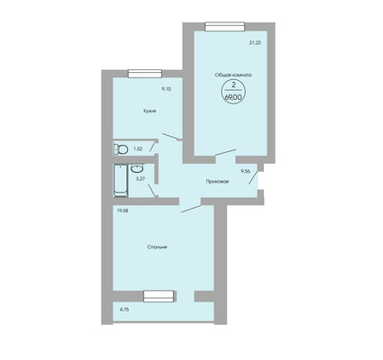 Продам двухкомнатную (2-комн.) квартиру, Вересаева ул, 103В, Ростов-на-Дону г