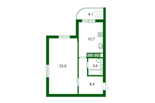 Продам однокомнатную (1-комн.) квартиру, Малая Бухарестская ул, 10к2, Санкт-Петербург г