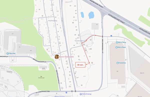 Продам участок 30 соток, Черемушки-2 снт, Екатеринбург г, 10 км от города