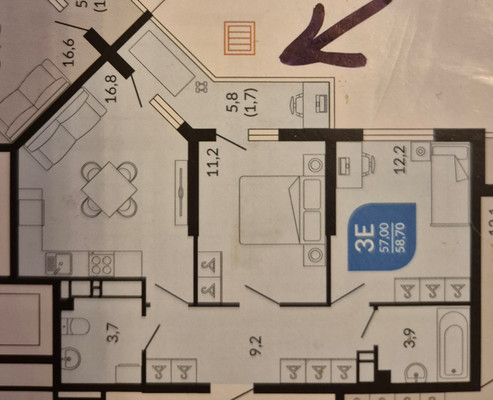 Продам двухкомнатную (2-комн.) квартиру, Куникова ул, 47Гк3, Новороссийск г