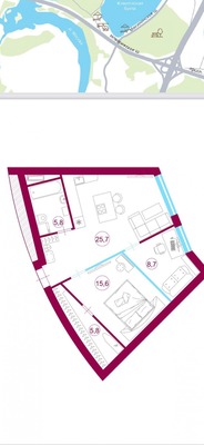 Продам двухкомнатную (2-комн.) , 5-я Мякининская ул, 20, Москва г