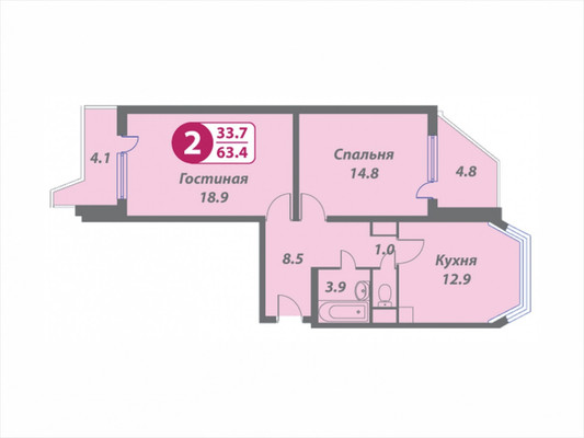 Сдам двухкомнатную (2-комн.) квартиру, Кашёнкин Луг ул, 6к3, Москва г