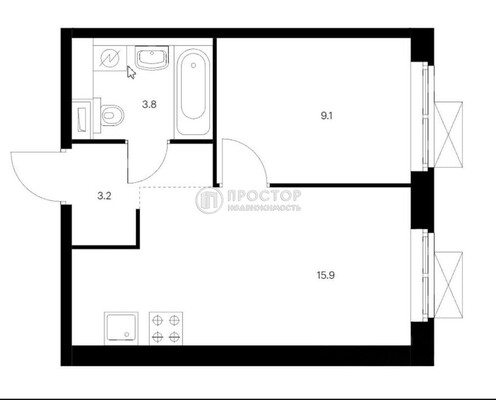 Продам однокомнатную (1-комн.) квартиру, Кольская ул, 8к2, Москва г