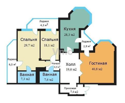 Продам трехкомнатную (3-комн.) квартиру, Архитектора Власова ул, 6, Москва г