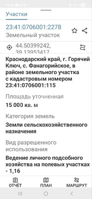 Продам землю для коммерческого использования 150 соток, Фермерское хоз., Тихая ул, Горячий Ключ г
