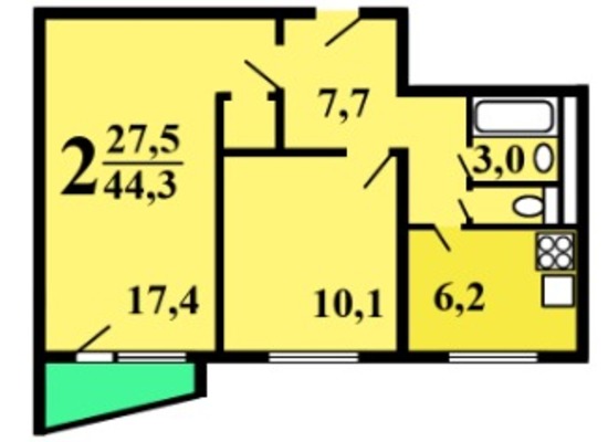 Продам двухкомнатную (2-комн.) квартиру, Кировоградская ул, 24к1, Москва г