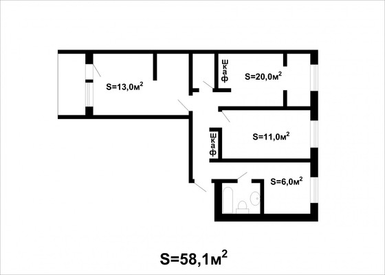 Продам трехкомнатную (3-комн.) квартиру, Ташкентский пер, 1, Москва г