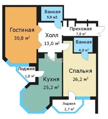 Продам двухкомнатную (2-комн.) квартиру, Архитектора Власова ул, 6, Москва г