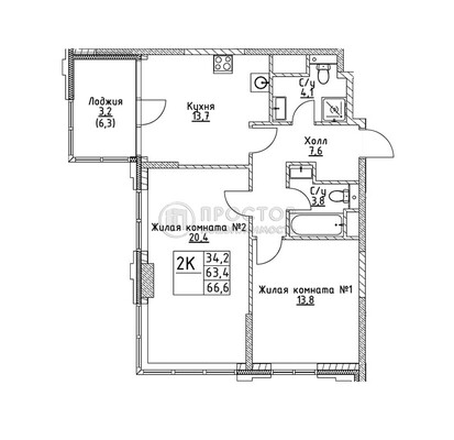 Продам двухкомнатную (2-комн.) квартиру, Миклухо-Маклая ул, вл23, Москва г