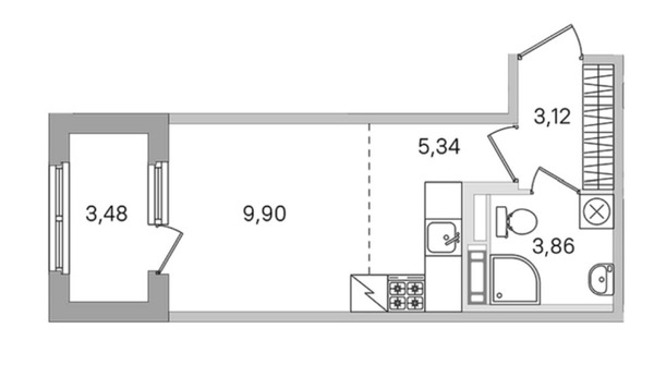 Продам однокомнатную (1-комн.) квартиру, Камероновская ул, 4к2, Пушкин г