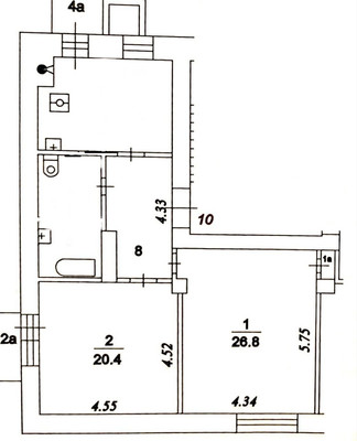 Продам двухкомнатную (2-комн.) квартиру, Фрунзенская наб, 54, Москва г