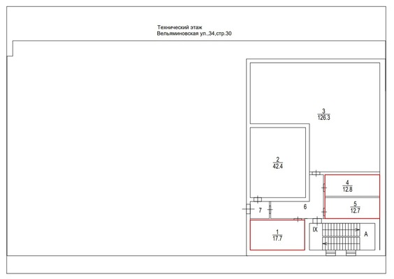 Сдам офисное помещение 43,2 м2, Вельяминовская ул, 34 с. 30, Москва г
