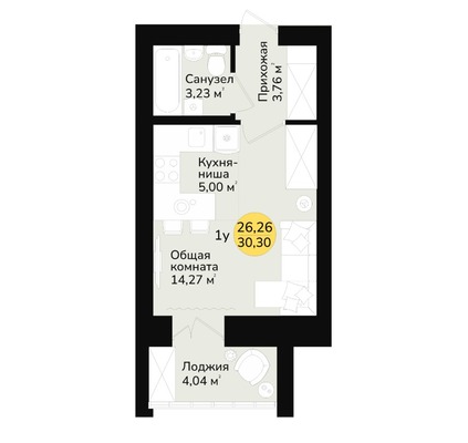 Продам однокомнатную (1-комн.) квартиру, Дмитрия Средина ул, 3, Медведево пгт