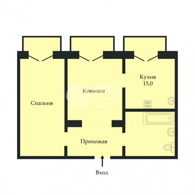 Продам двухкомнатную (2-комн.) квартиру, Большая Садовая ул, 1, Москва г