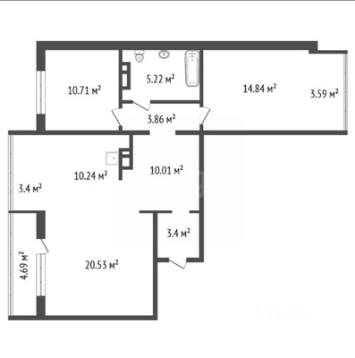 Продам трехкомнатную (3-комн.) квартиру, Авиаторов ул, 40, Красноярск г