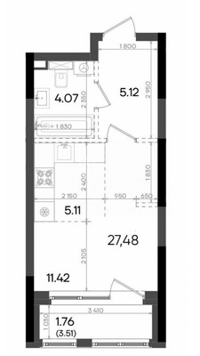 Продам однокомнатную (1-комн.) квартиру (долевое), Тан ул, Казань г