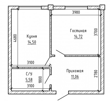 Продам однокомнатную (1-комн.) квартиру, Т.Идарова ул, 184, Нальчик г