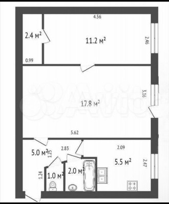 Продам двухкомнатную (2-комн.) квартиру, Краснопутиловская ул, 52А, Санкт-Петербург г