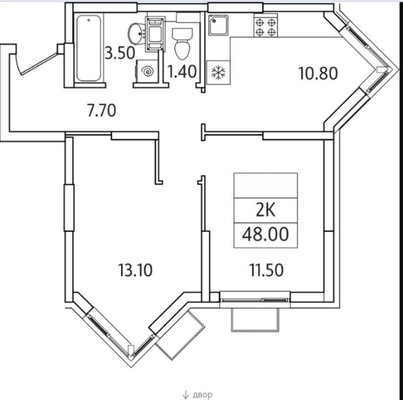 Продам двухкомнатную (2-комн.) квартиру, Западный квартал (Купелинка мкр) ул, 7к1, Сапроново д