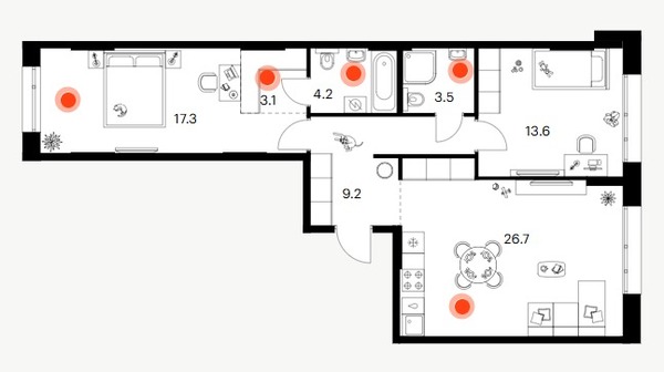 Продам двухкомнатную (2-комн.) квартиру, Анаса Тазетдинова ул, 7, Казань г
